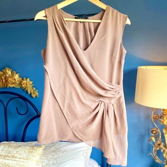 Cynthia Steffe 100% Silk Light Brown Sleeveless Blouse - Picture 4 of 11